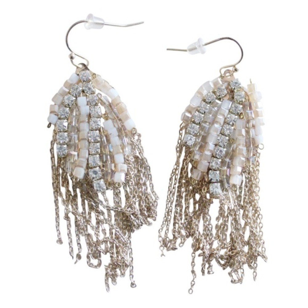 Genavieve Crystal Beaded Drop Earrings